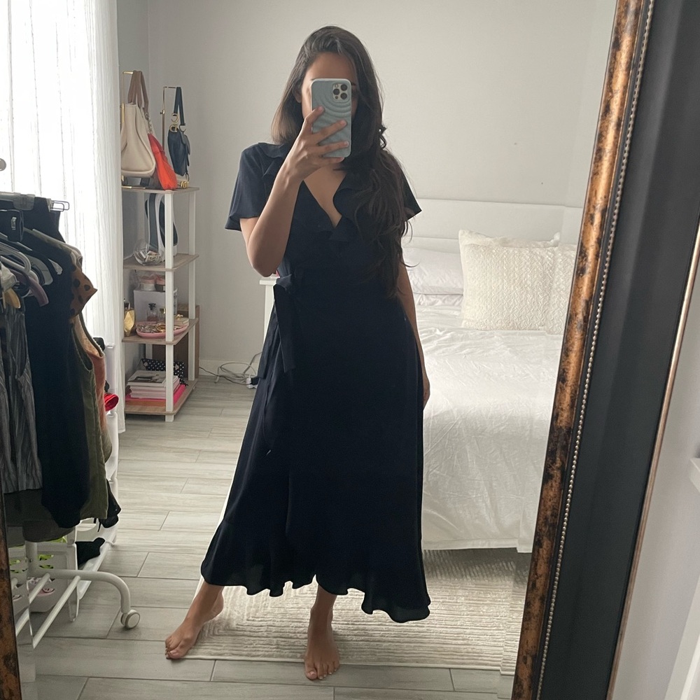 Chelsea 28 Navy Blue Wrap Dress - Picture 4 of 5